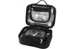 China Multifunctional Transparent Double Travel Cosmetic Bag Case Waterproof Open Storage supplier