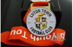 China Custom Metal Zinc Alloy Football Medals Soft Enamel with Europe Printing Ribbon supplier
