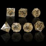 Handcraft Gold Foil Resin RPG Dice Set Dragon And Duct#Dnd#Rpg#Coc for sale