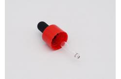 China 18mm Plastic Pipette Droppers Red Closure Matte Black Teat For Essential Oil supplier