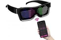China USB Rechargeable Programmable Led Glasses Text Graffiti Animation Music Rhythm Modes supplier