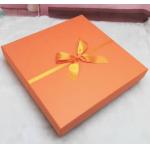 Luxury Oversized Orange Gift Box Square Packaging Box For Graduation Birthday Canvas Photo Frames for sale