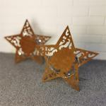 China Star Shaped Corten Steel Metal Ornaments Christmas Decoration For Home Garden manufacturer