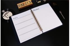 China Extra Large Wire Personal Calendar Planner , O Binding PU Leather Custom Planner Notebook supplier