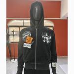 Custom Embroidery Patchwork Zipper Hoodies Heavyweight Cotton Streetwear Vintage Acid Wash Zip Up Hoodie Men for sale