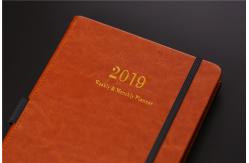 China Brown Leather Weekly Monthly Academic Planner Premium Thick Paper With Pen Loop supplier