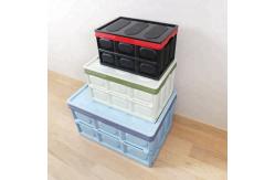 China 140L Collapsible Plastic Trunk Organizer 55L Folding Plastic Storage Boxes supplier