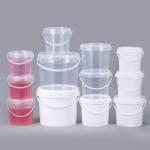 Water 900ml 1L 2L ISO9001SGS Clear Plastic Bucket With Lid for Nuts Yogurt Candy Jam for sale