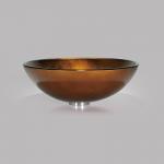 420mm Tempered Glass Sink Foil Gold Bathroom Countertop Wash Basins for sale