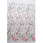 Heavy Embroidered Floral Tulle Lace , Delicate White Mesh Bridal Lace Fabric By The Yard for sale
