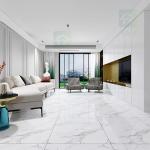 White Marble Look High Glossy Porcelain Floor Tiles 60x60cm Anti - Fouling