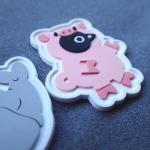 3D Carton Animal Die Cut ODM Logo Clothing Labels for sale