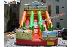 China Rental Commercial Inflatable Slides With Double Line Slide supplier