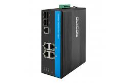 China Gigabit Industrial Managed Ethernet Switch 2.5G Fiber SFP Uplink IP40 DC24V supplier