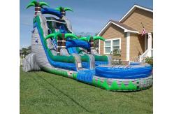 China Adult Bouncer Castle Outdoor Inflatable Water Slides With Pool supplier