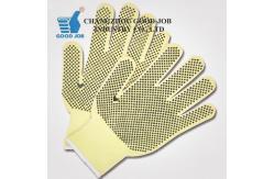China Aramid Fiber Cut Resistant Work Gloves Level 5 Coated With PVC Dots supplier