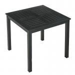 80cm Outdoor Square Aluminum Table Black Plastic Wood Parquet Top for sale