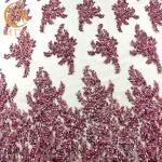 MDX Mesh Embroidery Glitter Lace Fabric Water Soluble With Sequins for sale