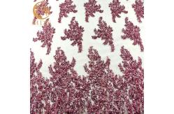 China MDX Mesh Embroidery Glitter Lace Fabric Water Soluble With Sequins supplier