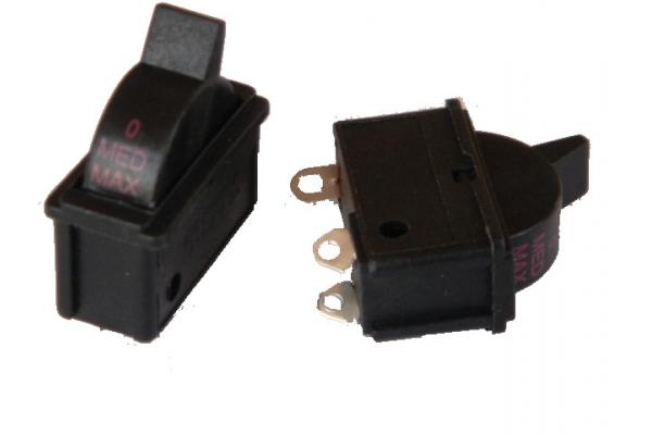Black On Off Electric Power Switch With 3 Terminals 125/250VAC 24A/12A