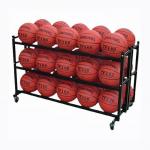 3 Tier Basketball Metal Display Steel Double 3 Tier Basketball Storage Metal Display Rack For 30 Balls for sale