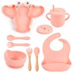 Blue Pink Lobster Baby Silicone Feeding Set 0-3 Years Old for sale