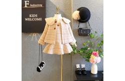 China 110CM 43IN Winter Children'S Clothing Toddler Matching Plaid Skirt And Jacket supplier