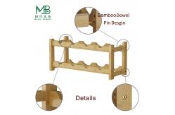 China Bamboo Double Layer Wave Wine Rack For Bar Storage supplier
