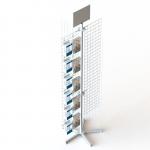 4 Wings Spinner Metal Floor Display Stands With Hooks Wire Grid