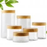 Cosmetic Clear Plastic Storage Jar Empty Refillable With Bamboo Cap