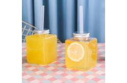 China Square Shape Plastic Juice Containers , Empty Plastic Juice Bottles Pet With Logo supplier