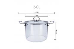 China 2.3L 3.5L Transparent Borosilicate Glass Soup Pot supplier
