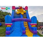 Blue Ice Cream Theme Inflatable Slide Popsicle Inflatable Waterslide With Pool