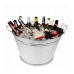 Popcorn Metal Wine Bucket Custom Branding 5L Round Metal Galvanized Ice Bucket With Bottle Opener And Handle Beer Champagne for sale