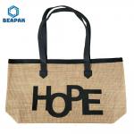 Recycle Handle Zipper Promotional Cotton Jute Bag for sale