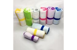 China Thin Recycled Microfiber Suede Towel Striped Beach Towel Summer Quick Dry supplier