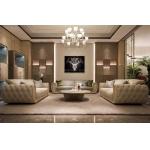 Luxury White Genuine Leather Living Room Furniture Modern Sofa Set for sale