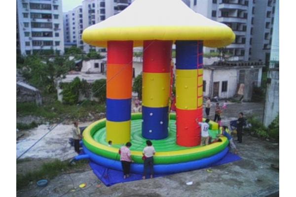 3 In1 Inflatable Bungee Tranpoline With Cover For Inflatable Amusement Park