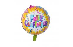 China Spanish Happy Birthday Round Hexagonal Aluminum Film Balloons 18 Inch supplier