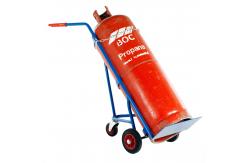 China Powder Coating Propane Cylinder Trolley Oxygen Tank Carrier With Wheels supplier