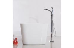 China Elegant Rectangular Soaking Acrylic Freestanding Bath With Tub Waste Included supplier