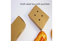 China Salad Kraft Paper Take Away Box Microwavable Disposable With Punches supplier