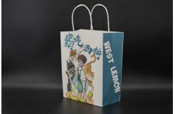 China Lightweight Printed Twisted Handle Paper Bags Juice Takeaway Paper Bags supplier