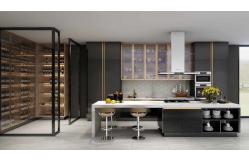 China Brushed 201SS Stainless Steel Kitchen Unit Wine Cabinet Furniture supplier