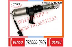 China 6M60T Engine Spare Part 095000-0204 Genuine Diesel Fuel injector supplier