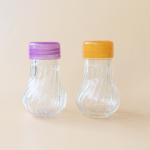 small bulb shape shaker bottle glass spice jar with stainless lid plastic cap