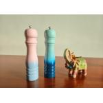 Rubber Wood Salt / Spices / Pepper Grinder Colorful Style for sale