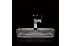 China Smoky Grey Rectangular Vessel Sinks Wash Bowl Bathroom Smooth 105mm supplier