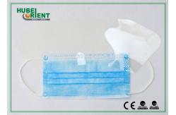 China Protective PP Disposable Face Mask White Blue with Splash Visor supplier