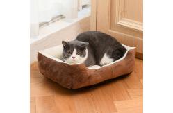 China Anti Stress Plush Polyester Pet Calming Beds Soft Warm Dog Kennel Cushion 20cm supplier